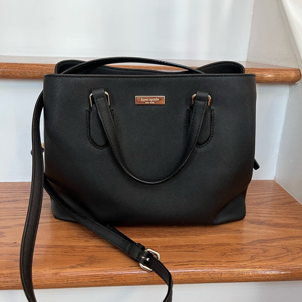 Kate Spade Black Leather Tote Bag